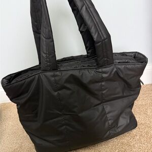 Black Quilted Tote Bag
